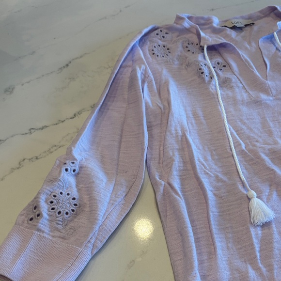 LOFT Light Purple Knit Sweater - Picture 5 of 8
